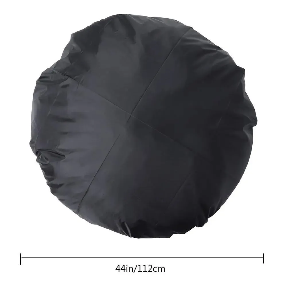 112cm Outdoor Black Round Waterproof Bbq Grill Dust Cover Dustproof Balcony Fire Pit Cover