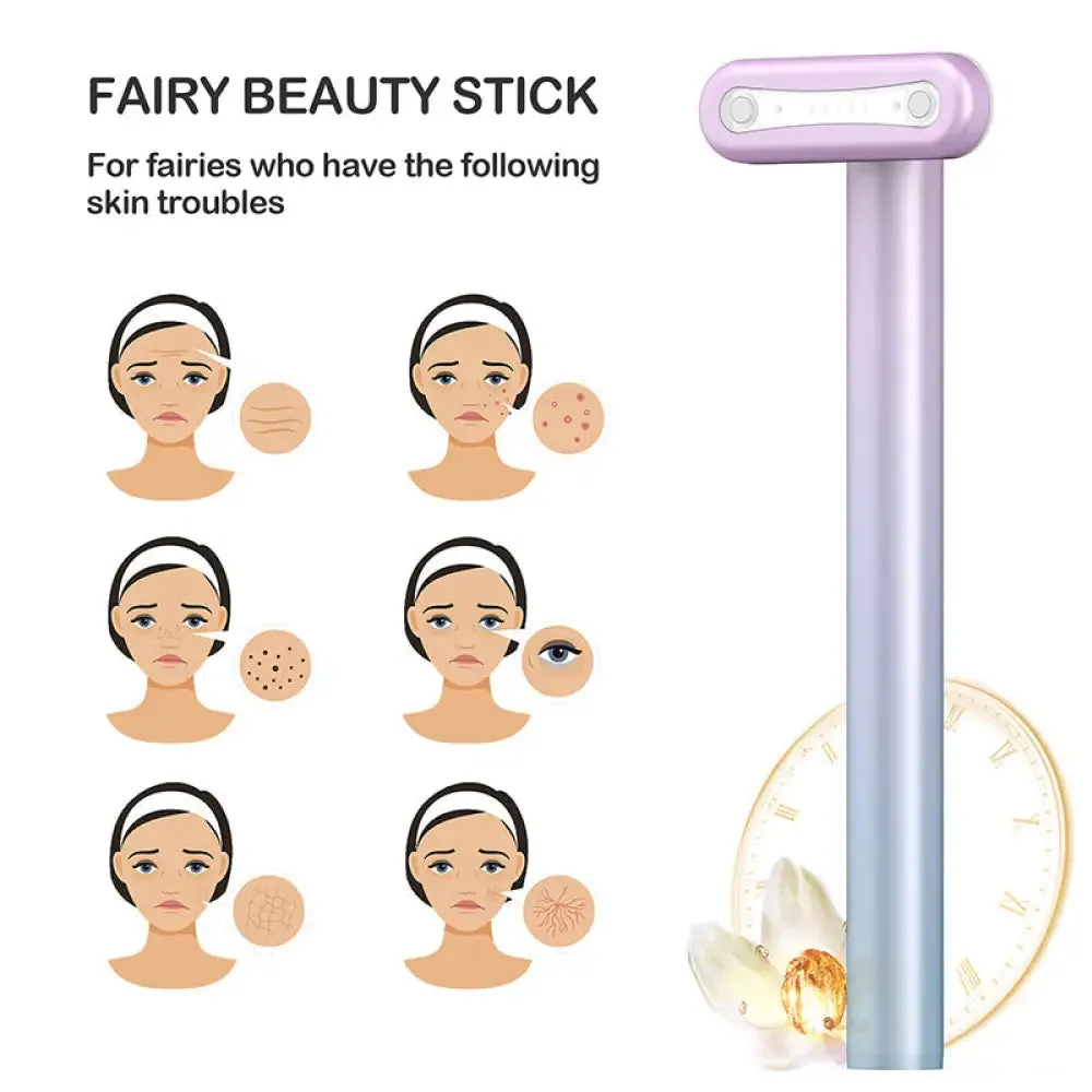 4 in 1 Ems Facial Wand Led Red Light Therapy Facial Massage Tool for Face Neck