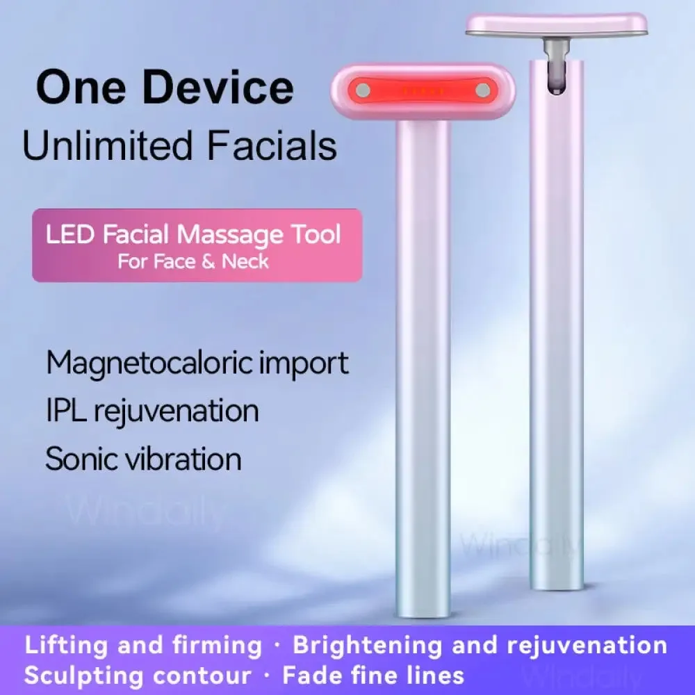 4 in 1 Ems Facial Wand Led Red Light Therapy Facial Massage Tool for Face Neck