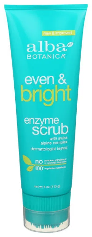 Alba Botanica - Face Scrub Enzyme Even & Bright, 4 Oz - Pack of 1