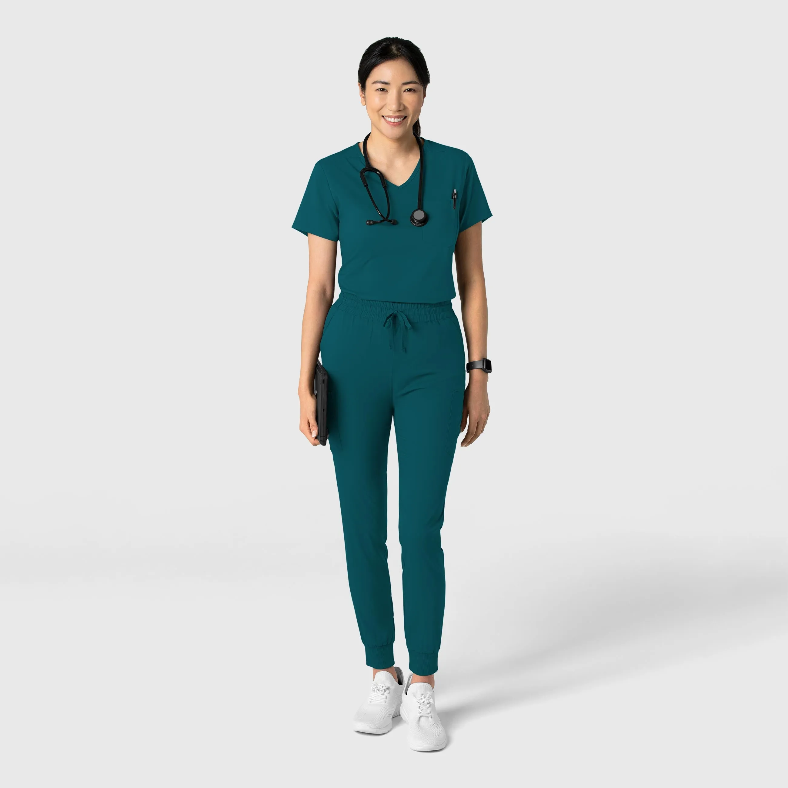 Boundless Women's Tuck-In Scrub Top - Caribbean Blue