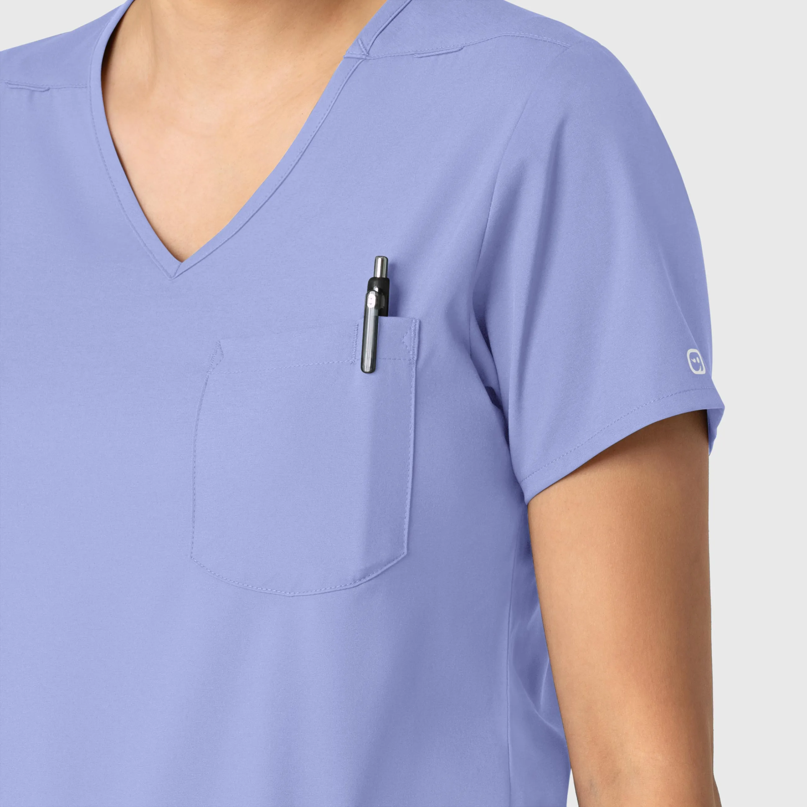 Boundless Women's Tuck-In Scrub Top - Ceil Blue