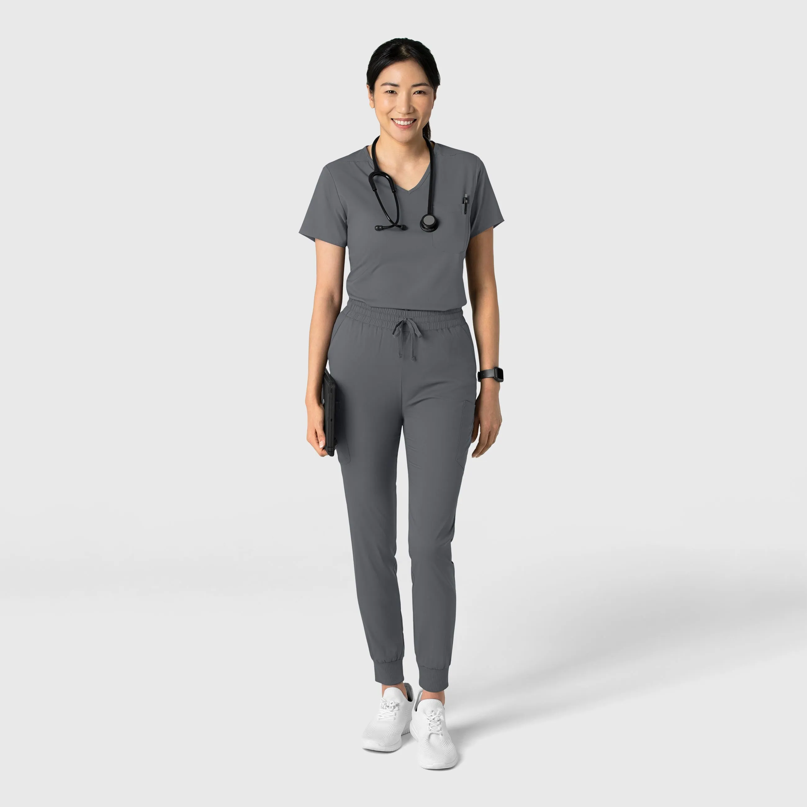Boundless Women's Tuck-In Scrub Top - Pewter
