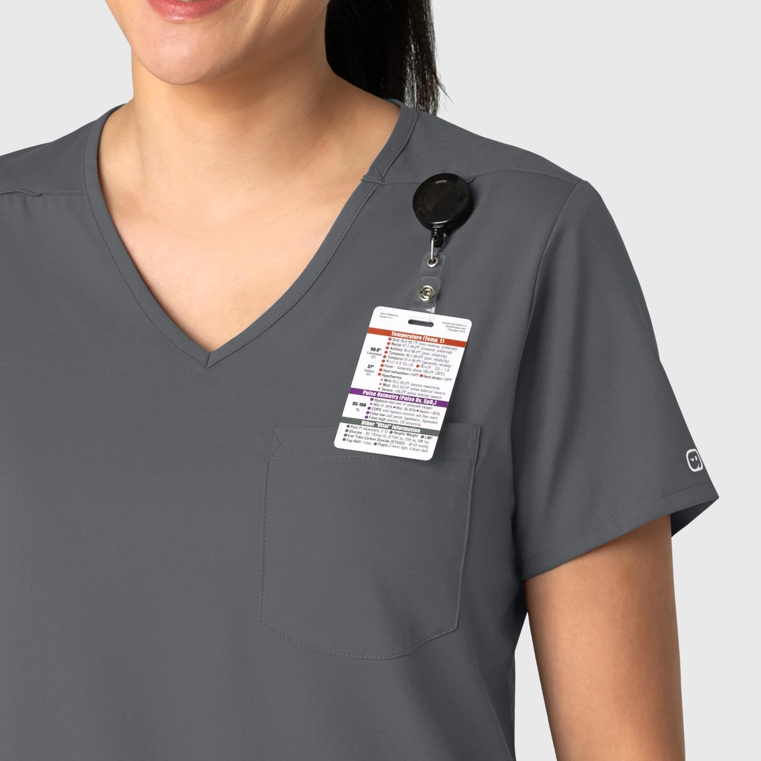 Boundless Women's Tuck-In Scrub Top - Pewter