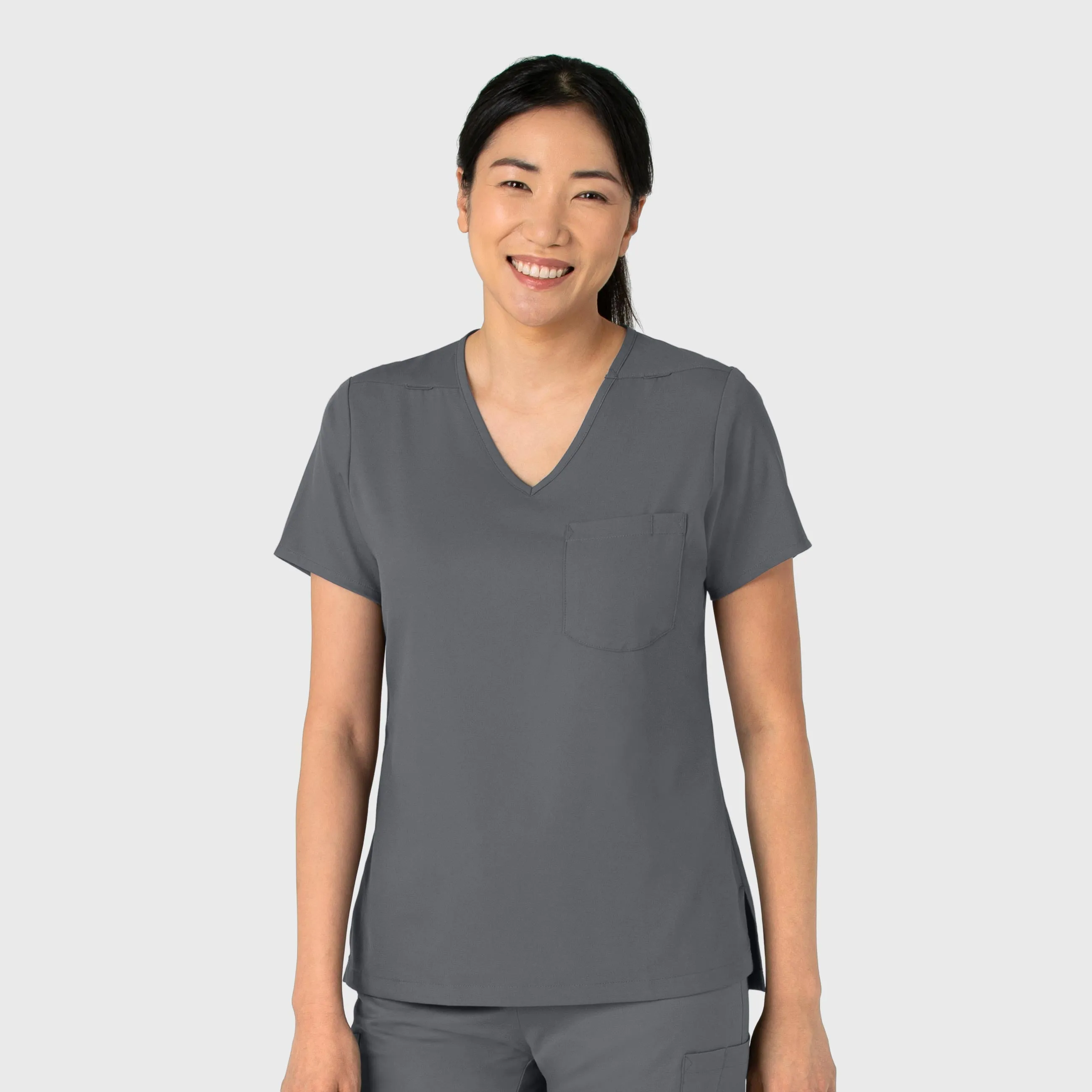 Boundless Women's Tuck-In Scrub Top - Pewter