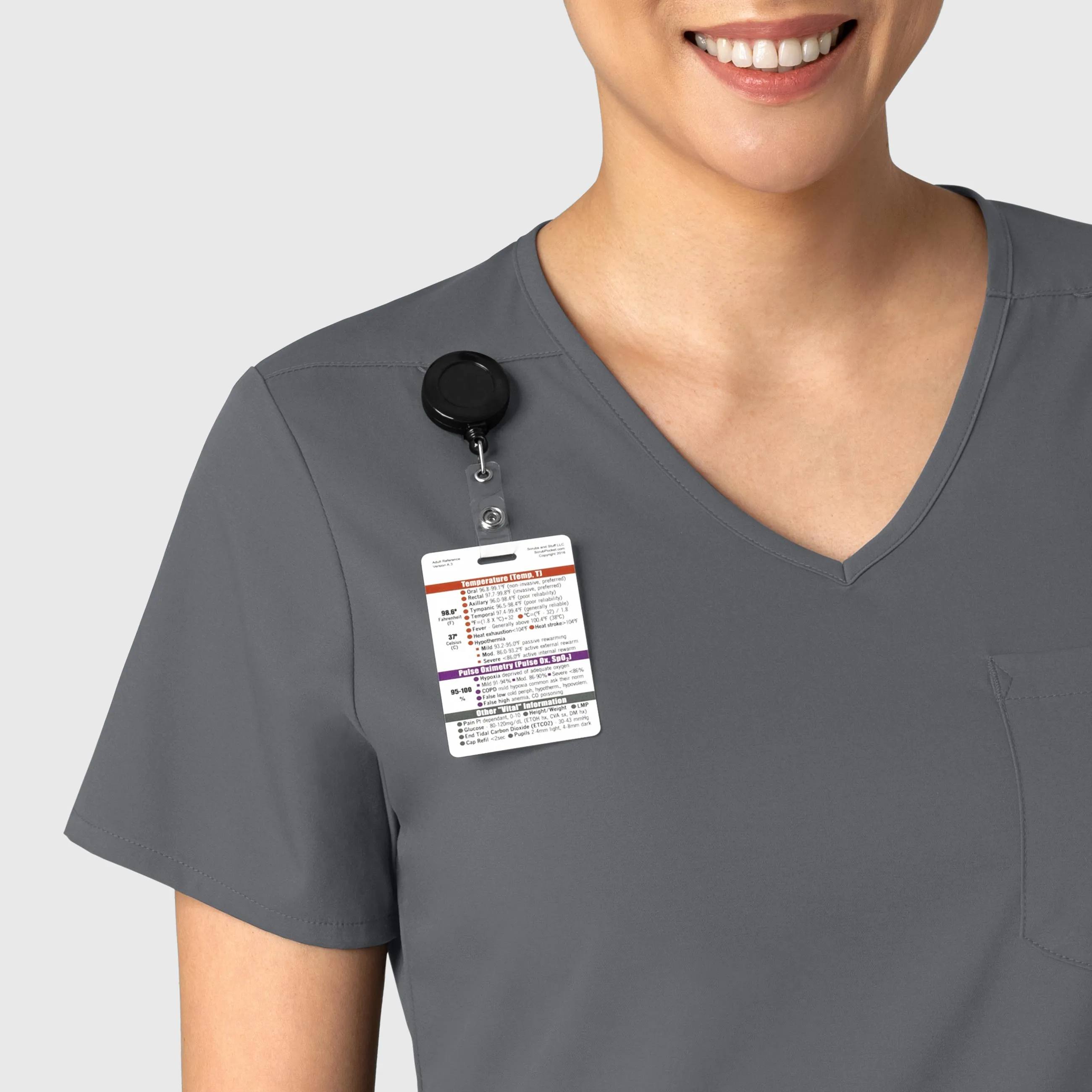 Boundless Women's Tuck-In Scrub Top - Pewter