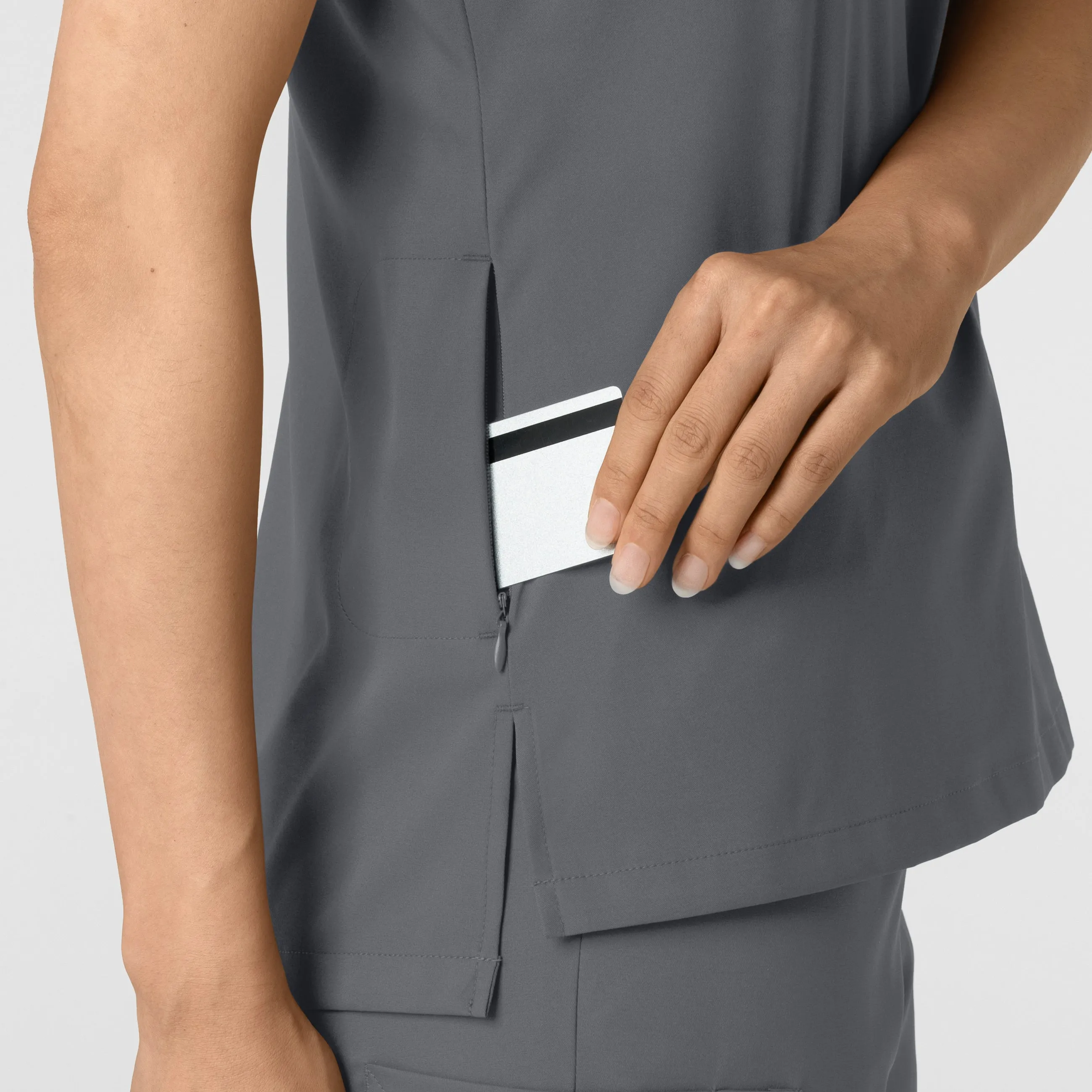 Boundless Women's Tuck-In Scrub Top - Pewter