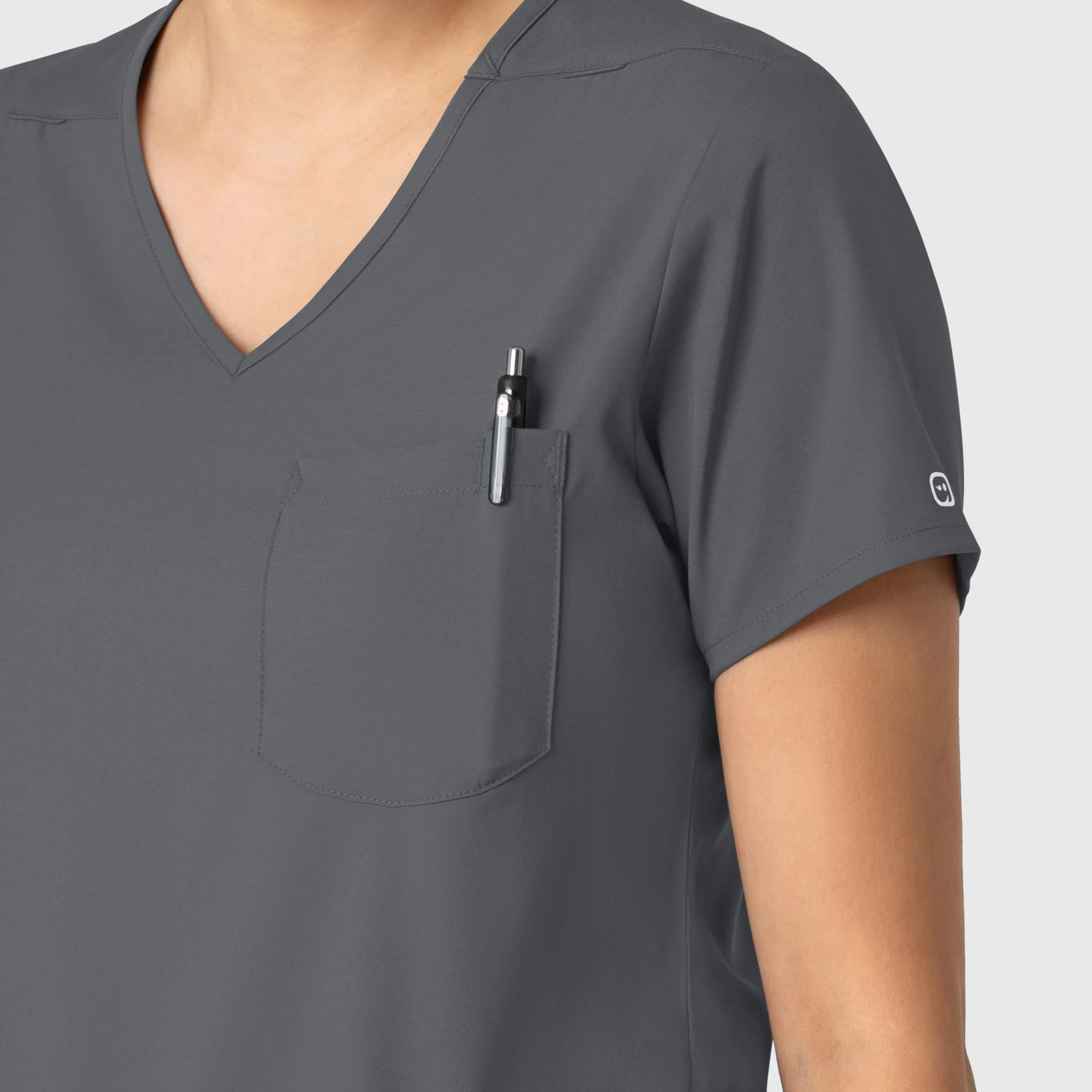 Boundless Women's Tuck-In Scrub Top - Pewter