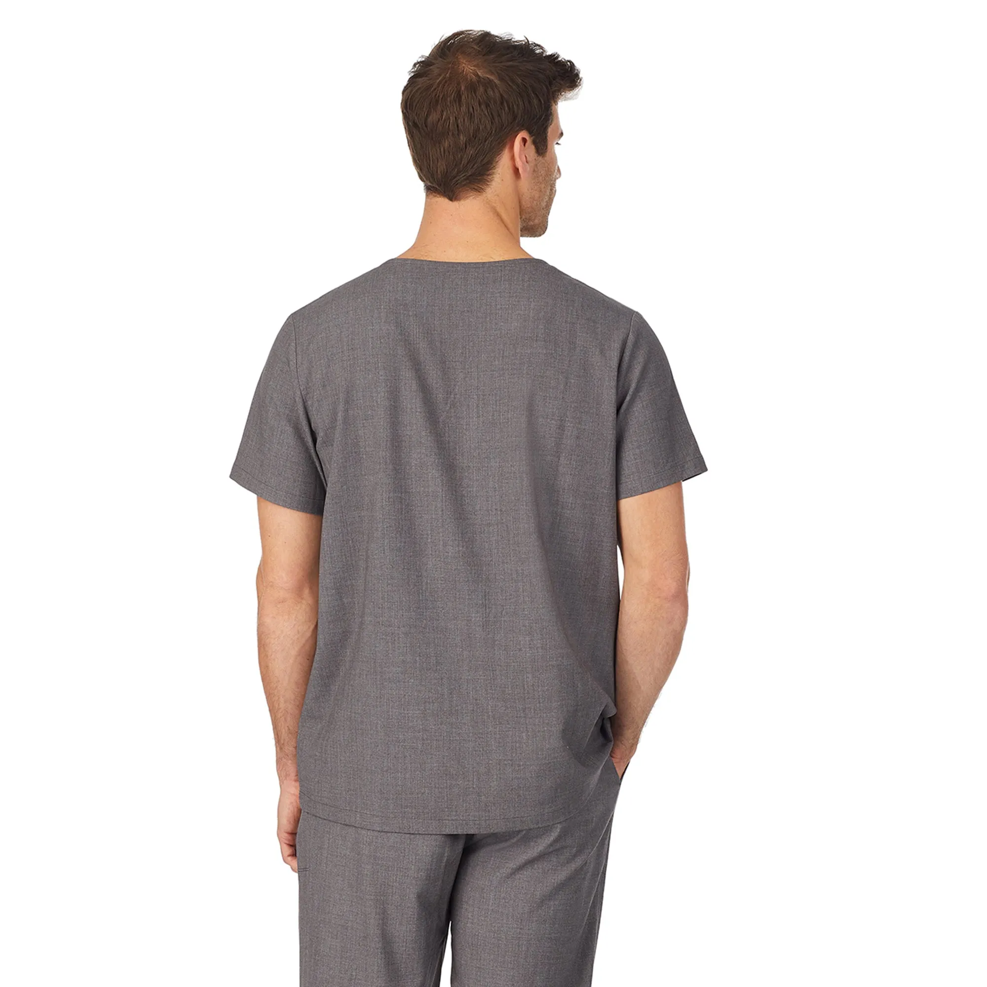 Mens Scrub V-Neck Top with Chest Pocket