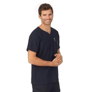 Mens Scrub V-Neck Top with Pockets