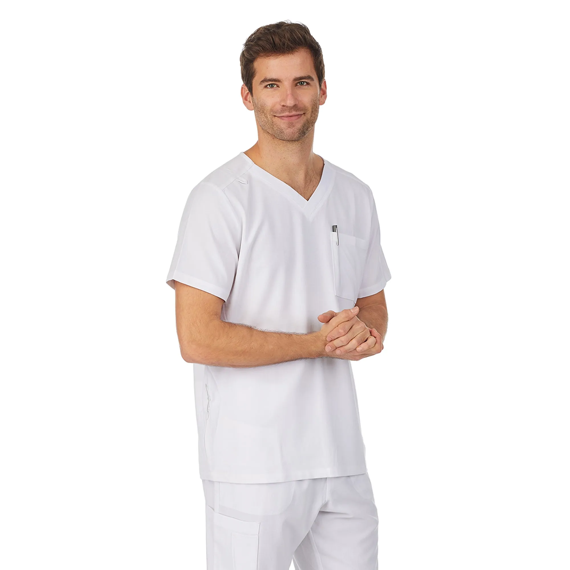 Mens Scrub V-Neck Top with Pockets