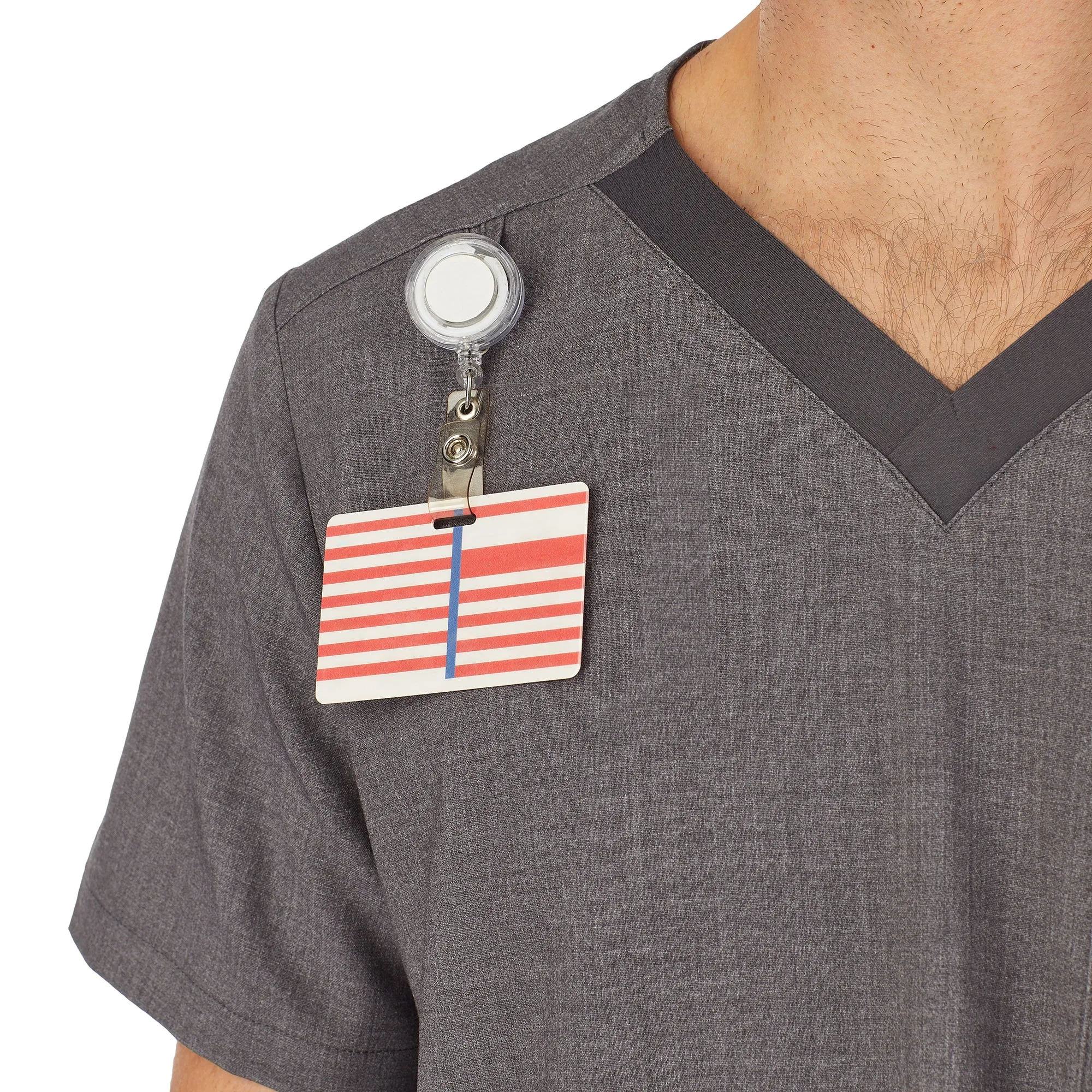 Mens Scrub V-Neck Top with Pockets