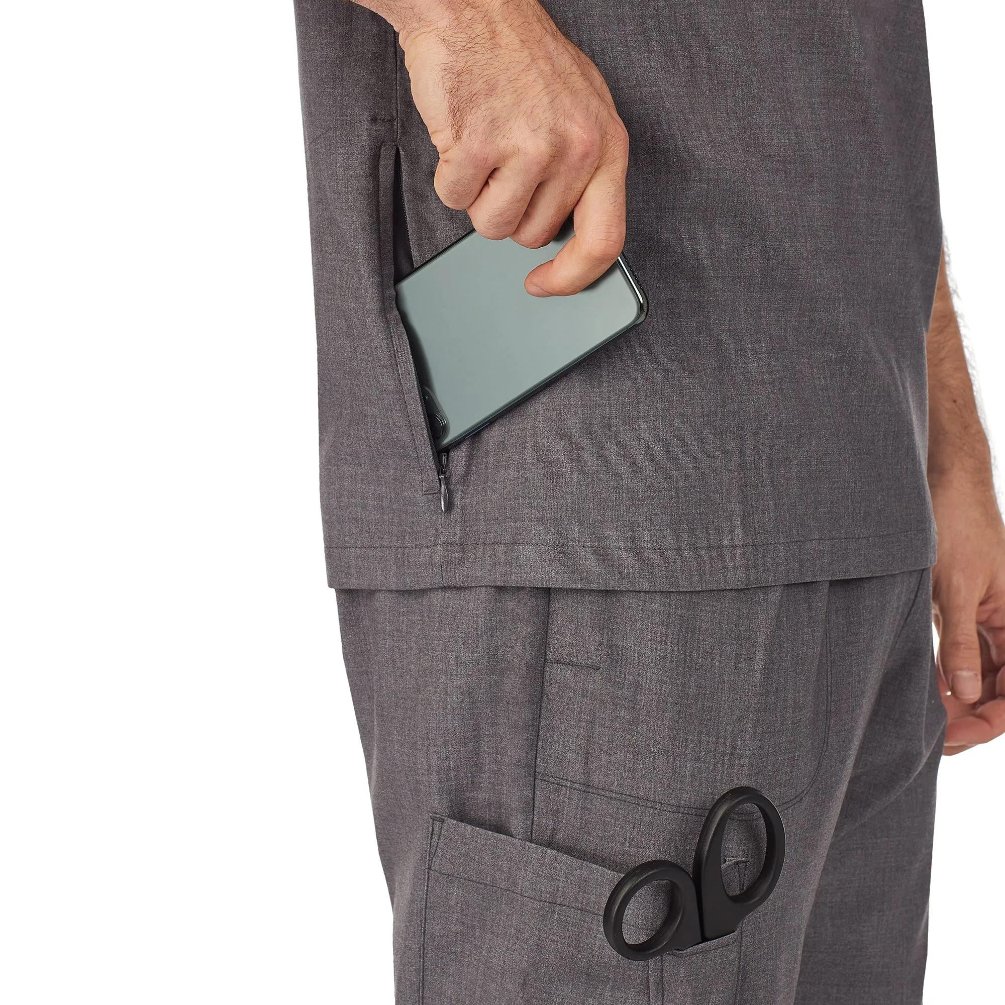 Mens Scrub V-Neck Top with Pockets