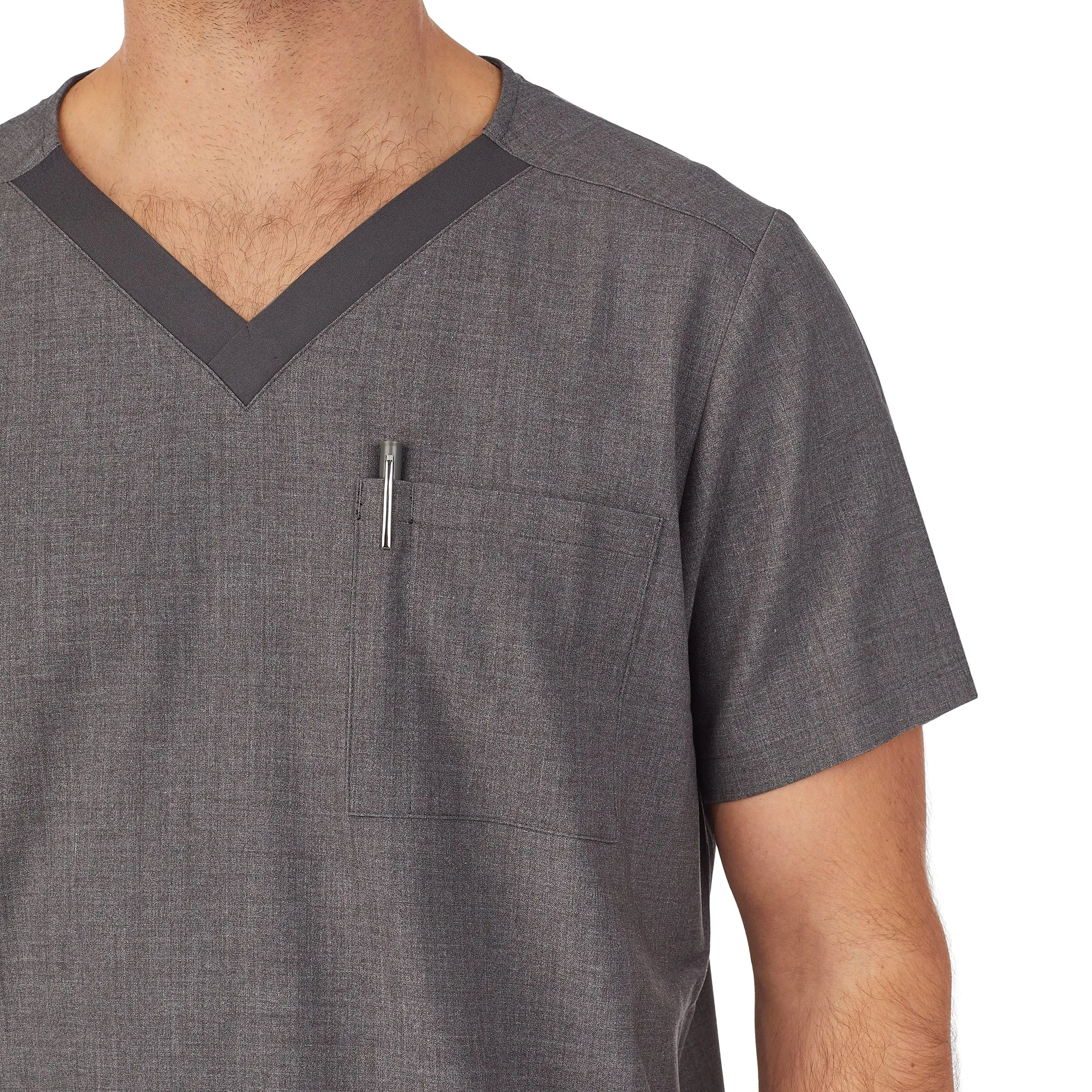 Mens Scrub V-Neck Top with Pockets