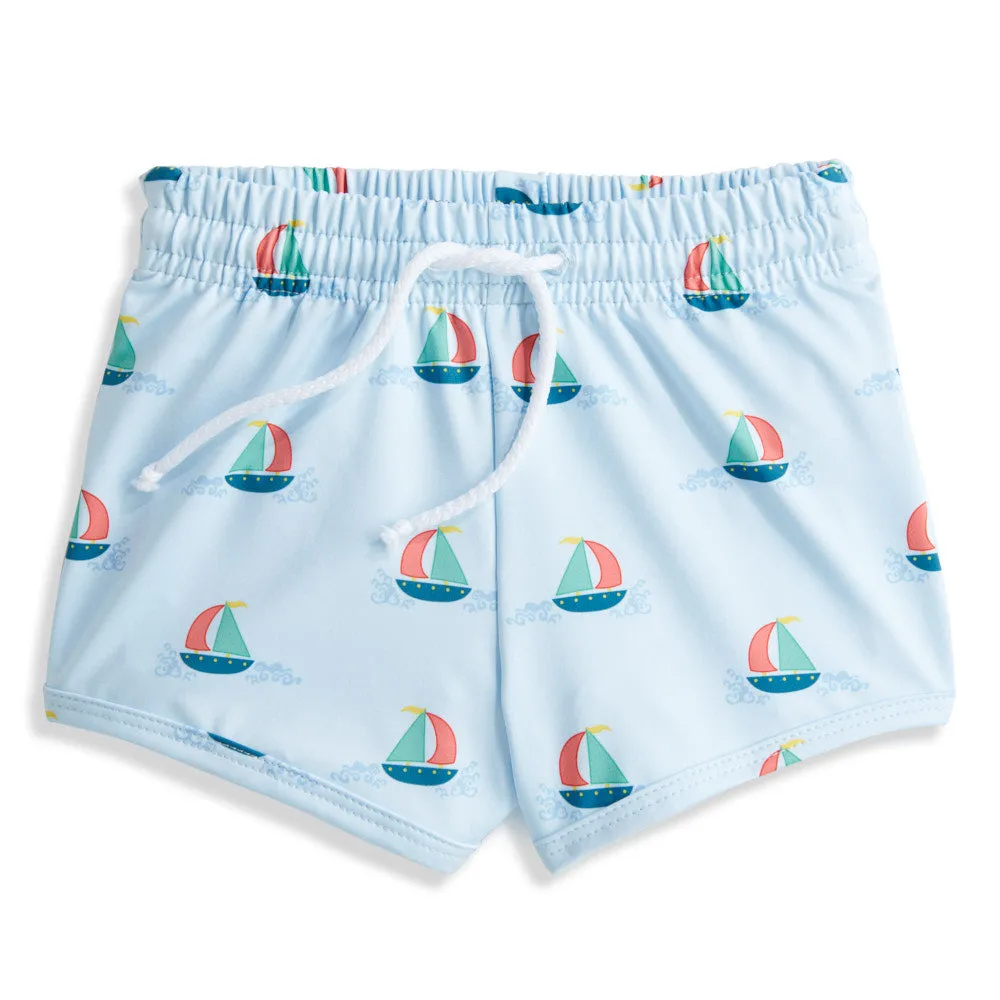 Printed Bayshore Swim Trunk -- Coral Seas