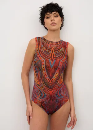 Tribal Africa Smart Swimsuit SPF 50  Unique One-Piece for Women
