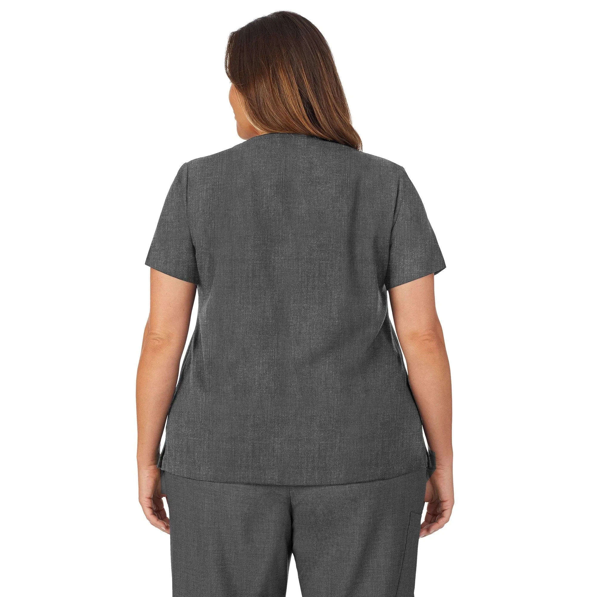 Womens Scrub V-Neck Top with Chest Pocket PLUS