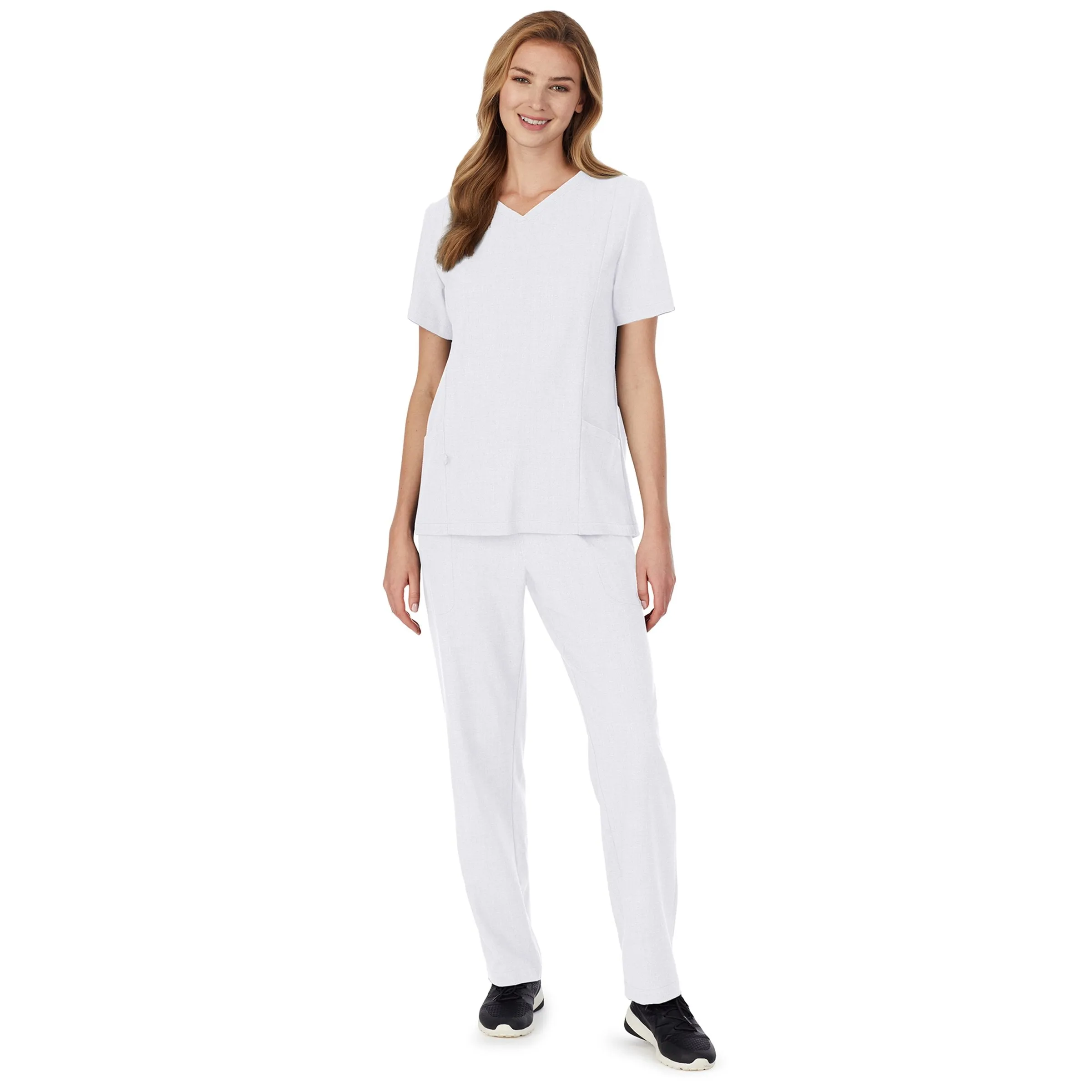 Womens Scrub V-Neck Top with Side Pockets