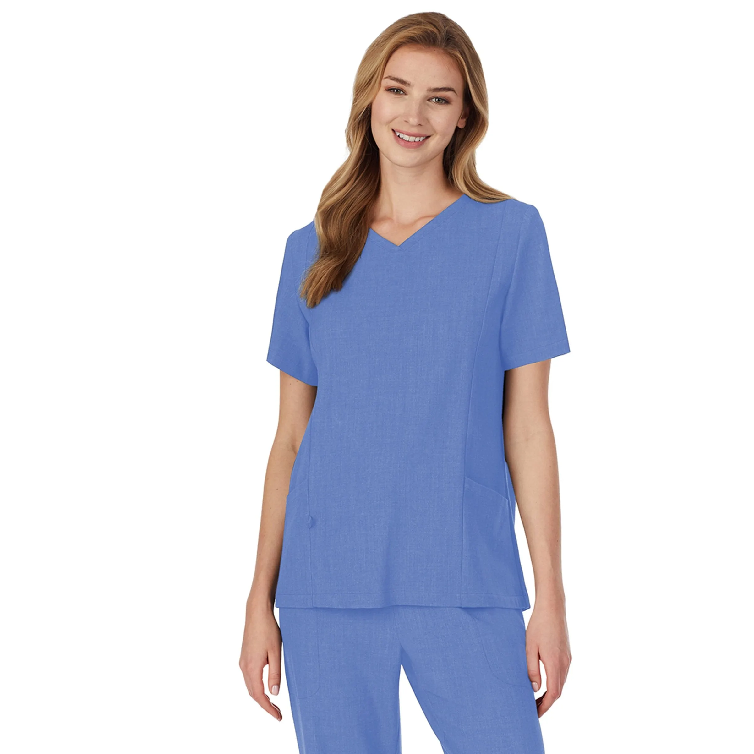 Womens Scrub V-Neck Top with Side Pockets