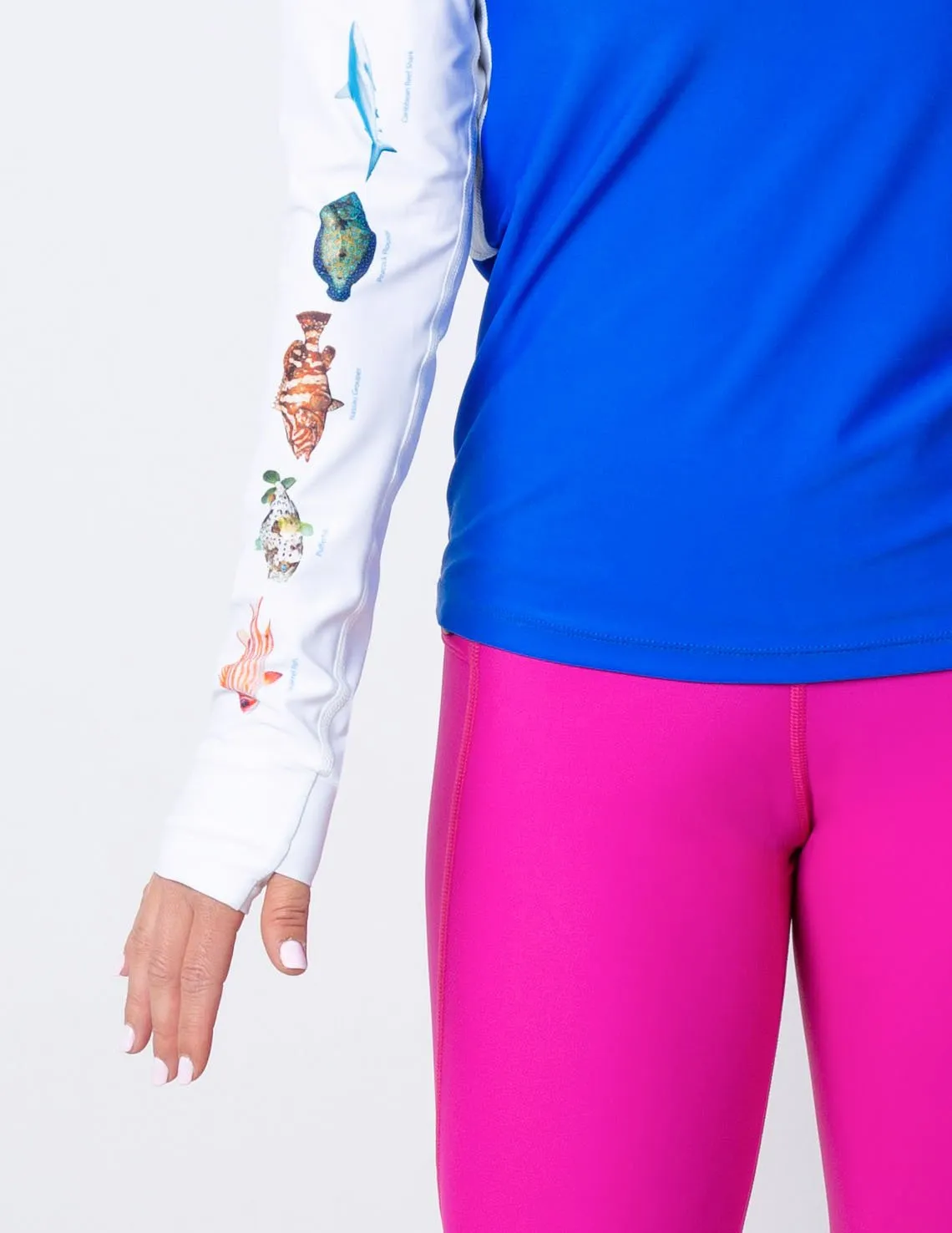 Women's Snorkel Hoodie Rash Guard - Caribbean Fish ID - Hawaii