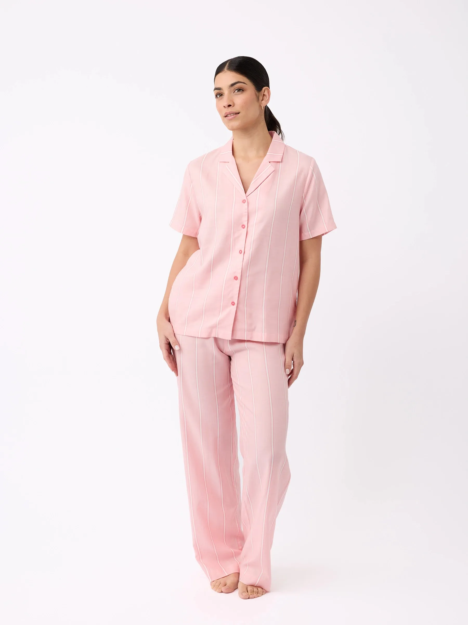 Women's Soft Woven Short Sleeve Pajama Set