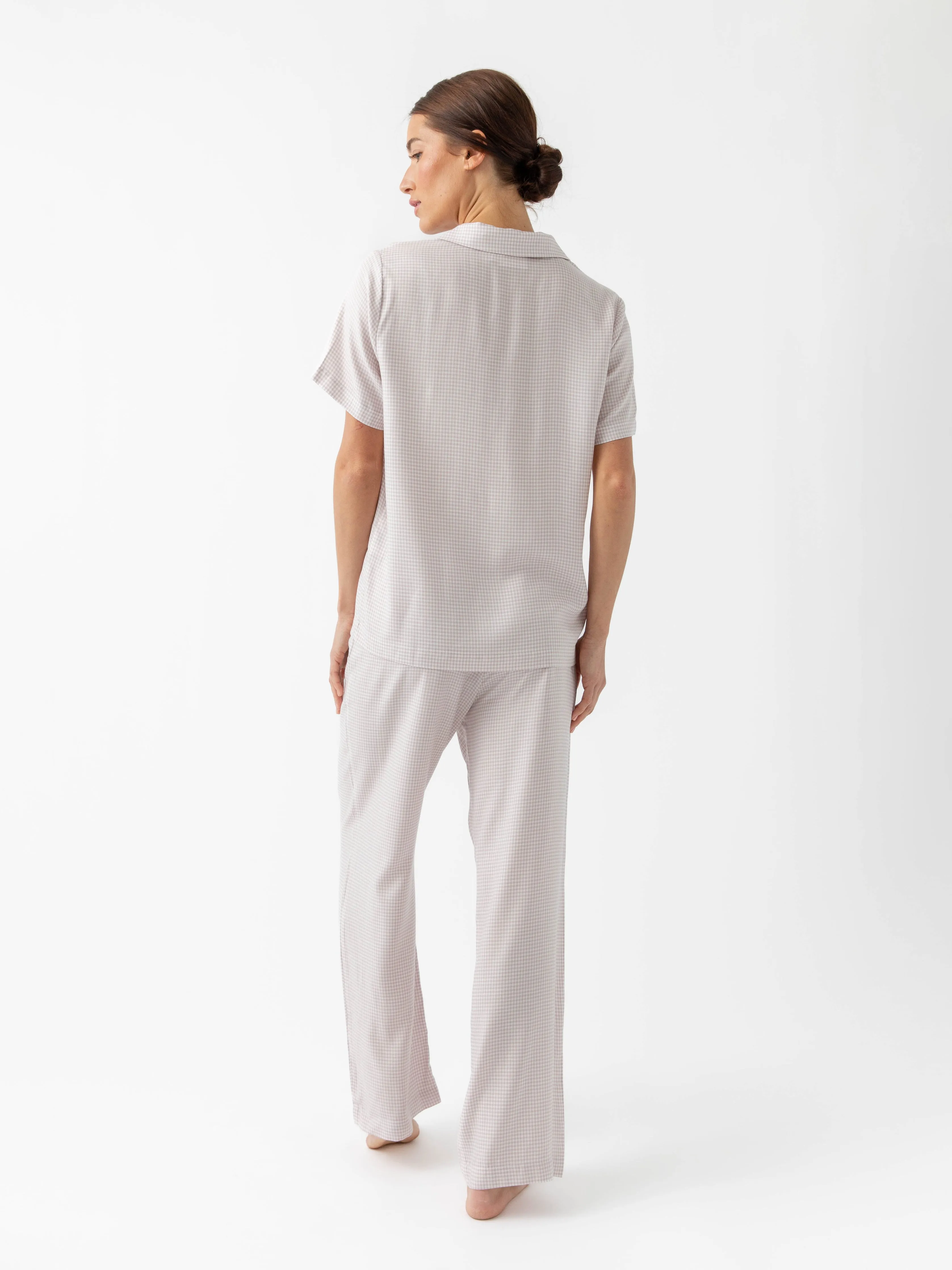 Women's Soft Woven Short Sleeve Pajama Set